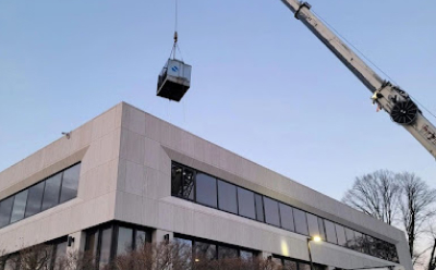 HVAC Unit Roof Installation With Crane